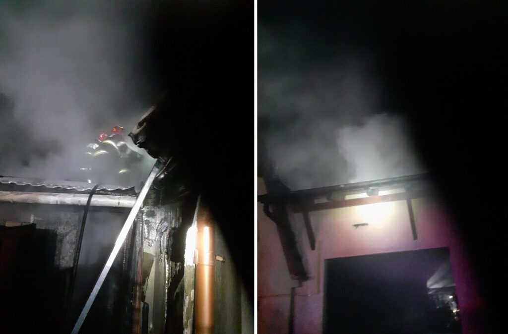 Incendiu la o casă din Huedin: Incendiul a afectat parțial și casa de locuit, pe care pompierii au reușit însă să o protejeze!