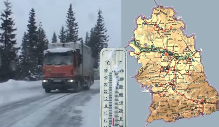 Ger în toată regula, în 17-24 februarie, în Hunedoara: -13° Brad, -11° Deva, -12° Hațeg și -14° Petroșani