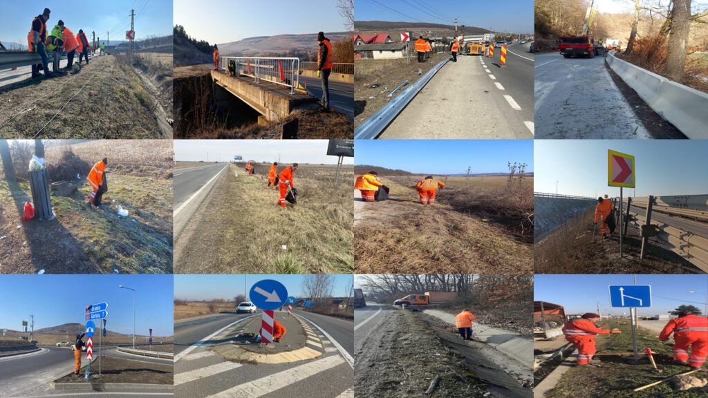 Drumarii din Alba și Cluj au montat parapete pe DN 75 și au curățat indicatoarele de pe A3