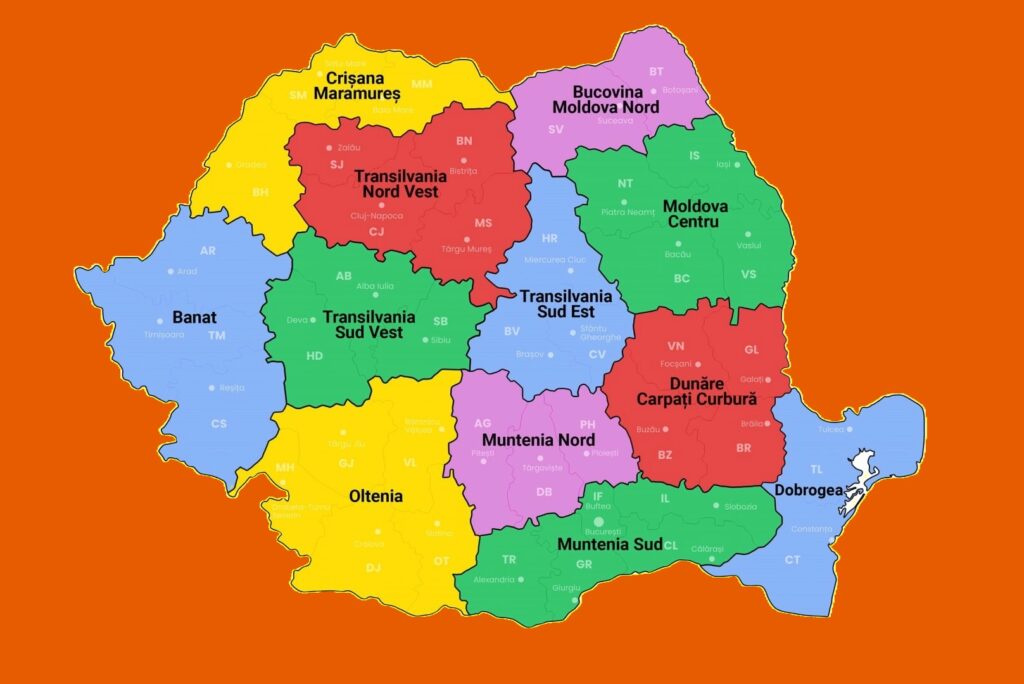 Cele 41 de județe devin 12 regiuni? Târgu Mureș, Baia Mare și Arad vor fi „locotenenții” Clujului, Timișoarei și Oradiei?