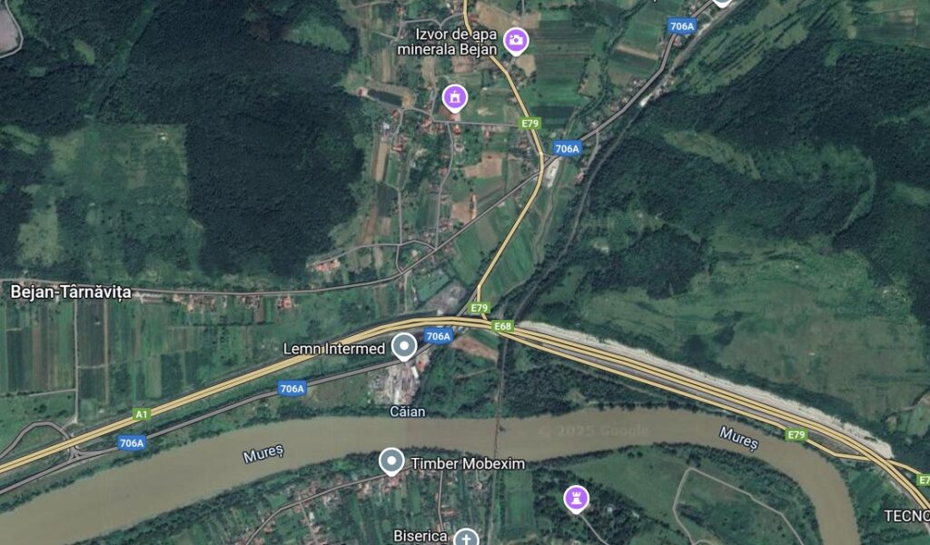 Soluție finală la podul de la Șoimuș, intersecția DN7 cu DN76: Un sens giratoriu uriaș și trei bretele de fluidizare a traficului!
