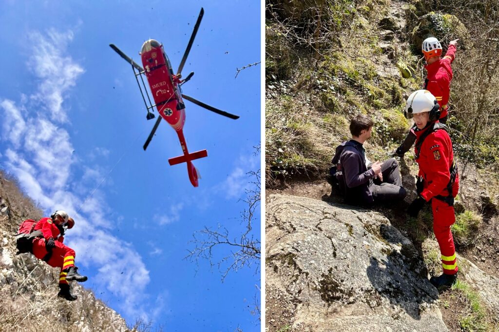 Acțiune complexă de salvare a salvamontiștilor clujeni. Un accidentat în Cheile Turenilor a fost evacuat cu elicopterul!