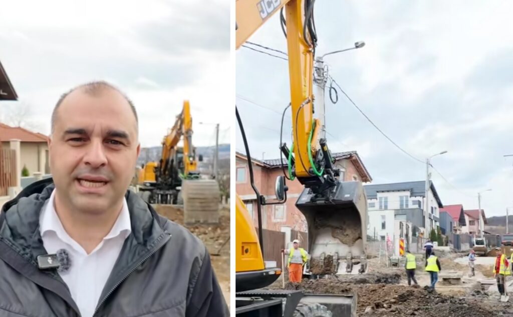 Lucrările de modernizare pe strada Rubinului din Cluj-Napoca avansează conform planului