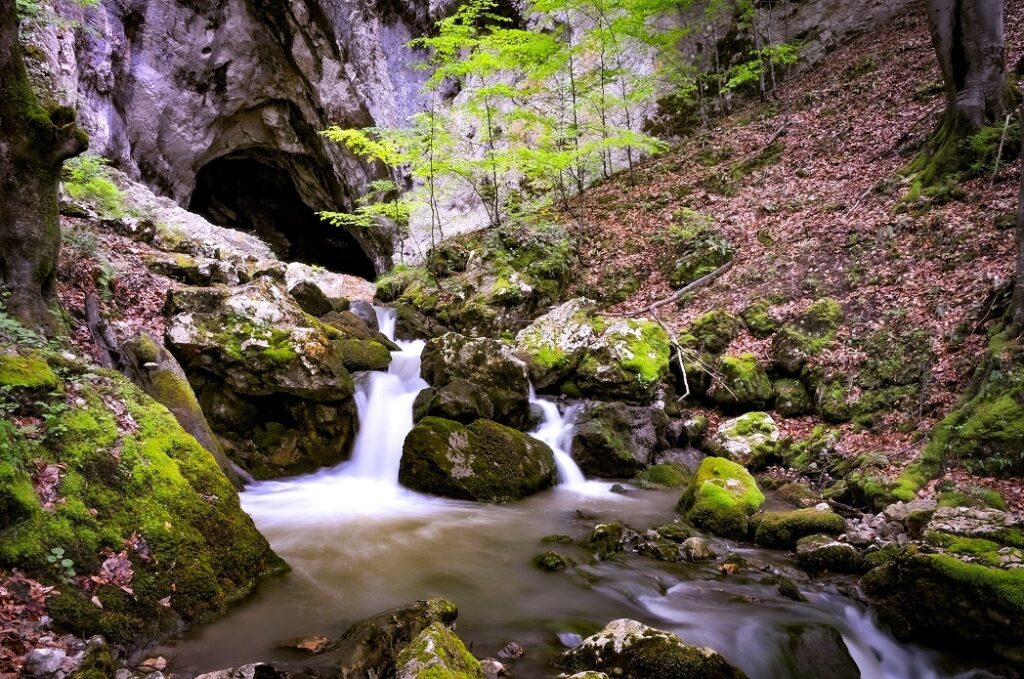 Peștera Cioclovina, destinația de neratat din Șureanu. Traseul până la peșteră traversează păduri dese, poieni alpine și versanți stâncoși