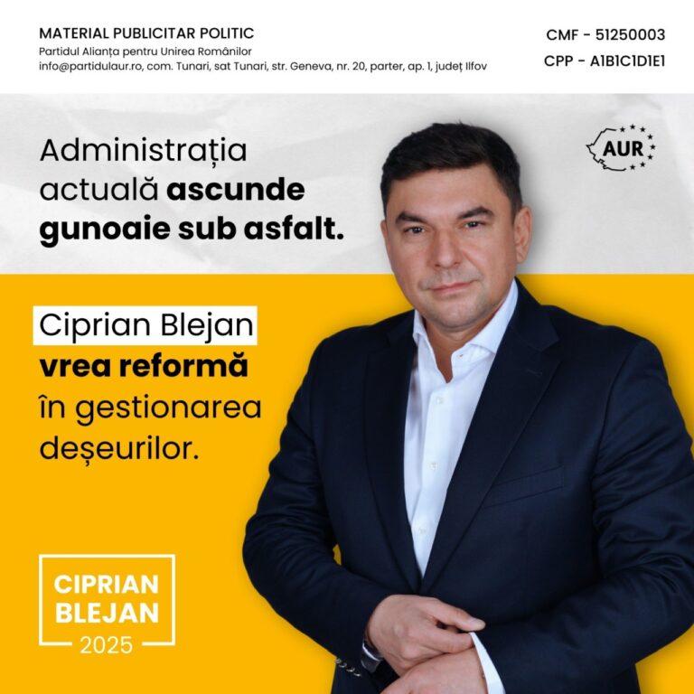 Administrația actuală ascunde gunoaie sub asfalt. Ciprian Blejan vrea reformă în gestionarea deșeurilor