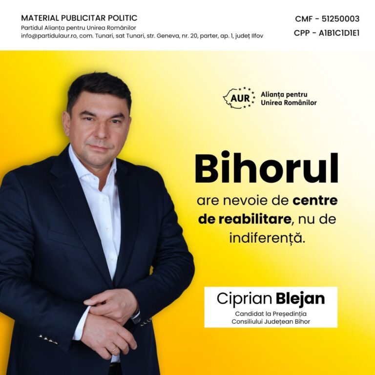 Ciprian Blejan: Bihorul are nevoie de centre de reabilitare, nu de indiferență
