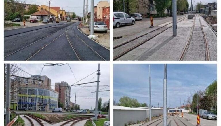 Lucrările de modernizare a buclei de întoarcere a tramvaielor din zona Făt-Frumos, din Arad, se derulează în ritm susținut