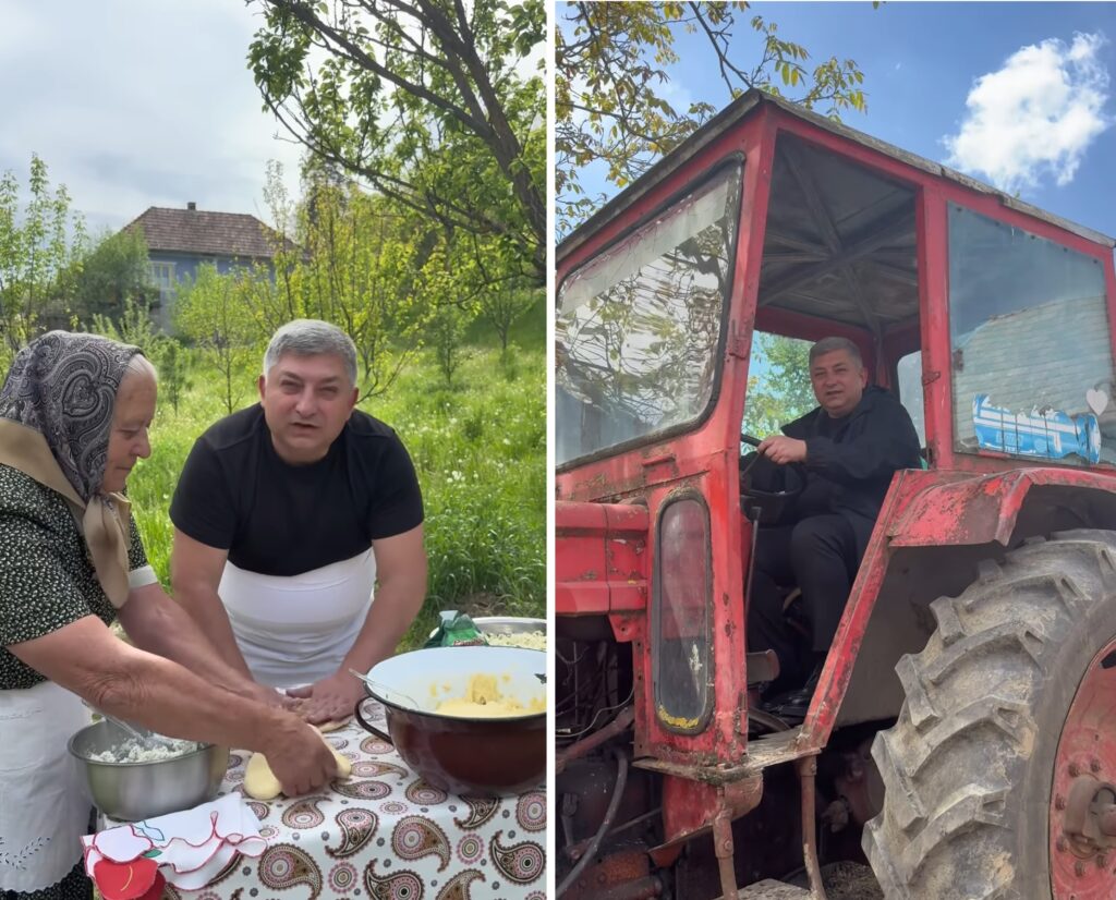Alin Tișe a votat inedit, nu în Cluj, ci în Palatca, unde a muls vaca, s-a urcat într-un tractor și a făcut plăcinte