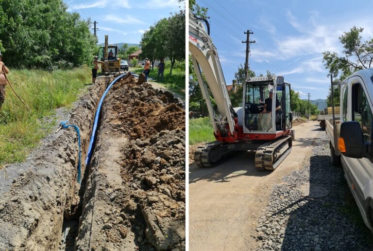 Încep lucrările pentru rețeaua de apă potabilă și canalizare în satul Rovina, comuna Brănișca