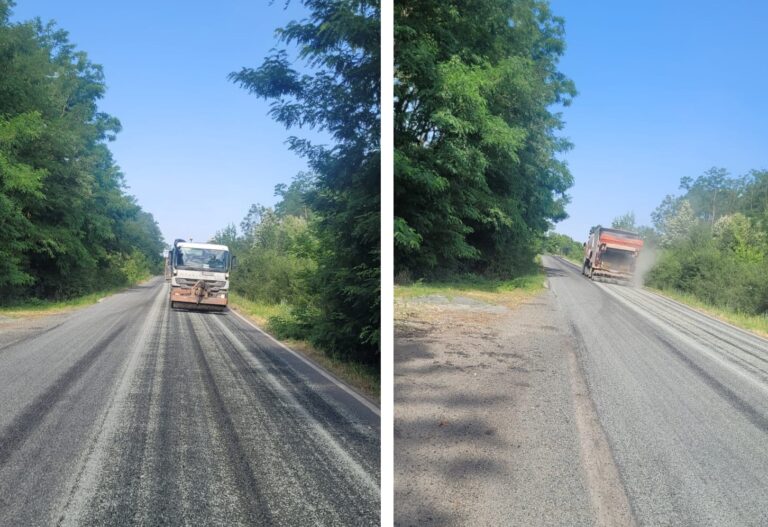 Tronsonul de drum Sintea Mare-Șepreuș a fost reabilitat prin așternerea unui nou strat de asfalt