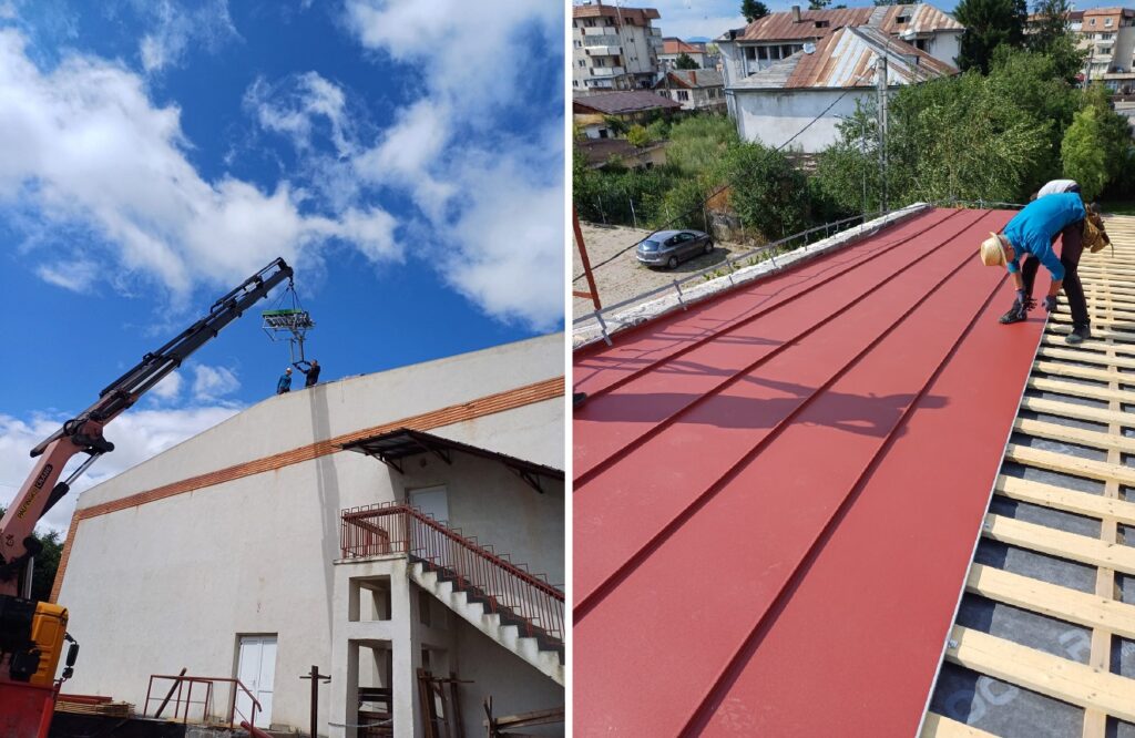 Primăria Huedin anunță lucrări în desfășurare la Sala de Sport a Școlii Noi