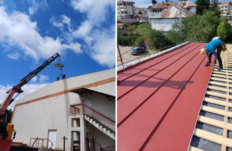 Primăria Huedin anunță lucrări în desfășurare la Sala de Sport a Școlii Noi