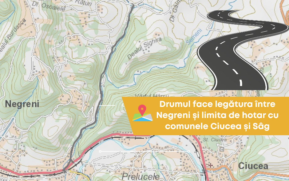 Consiliul Județean Cluj va prelua un drum de interes local situat pe raza comunei Negreni