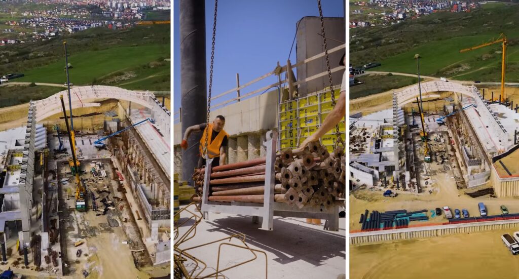 Se lucrează zi și noapte la bazinul de înot din cadrul HUB-ului educațional Borhanci
