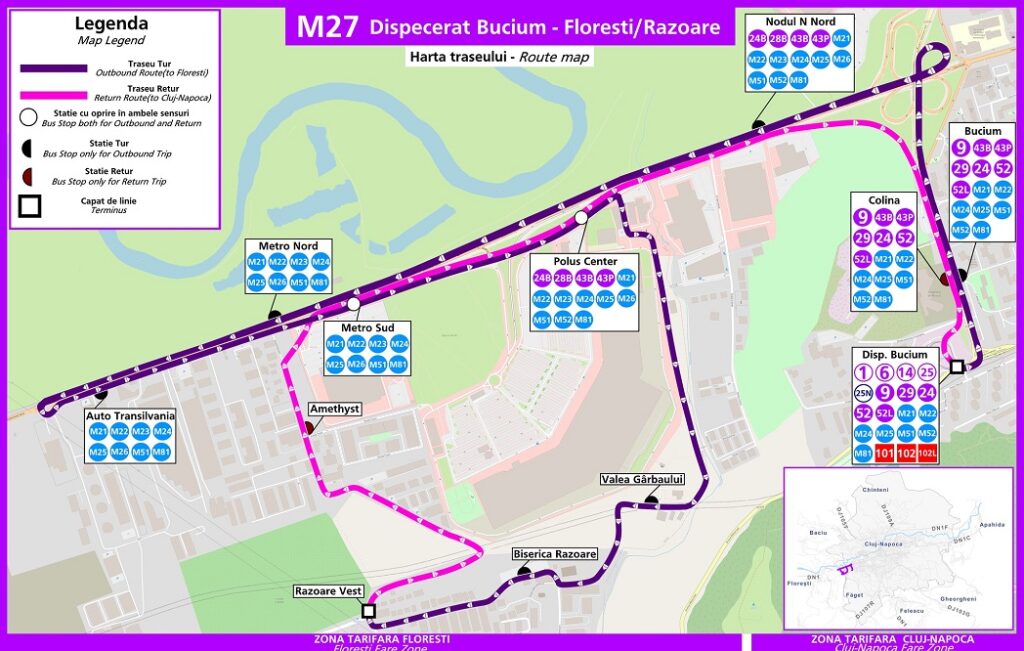 Apare o nouă linie de autobuz ”M27” pe ruta Florești – Cluj-Napoca: Va deservi locuitorii din Florești, din 15 iulie!