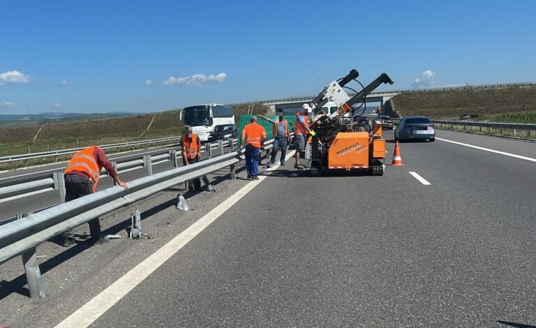 Lucrări de întreținere pe autostrăzile A3 și A10: Parapete metalice avariate, înlocuite de DRDP Cluj