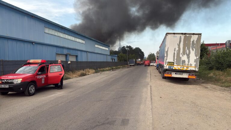 Incendiu de proporții la un magazin alimentar și depozit din Șoimuș