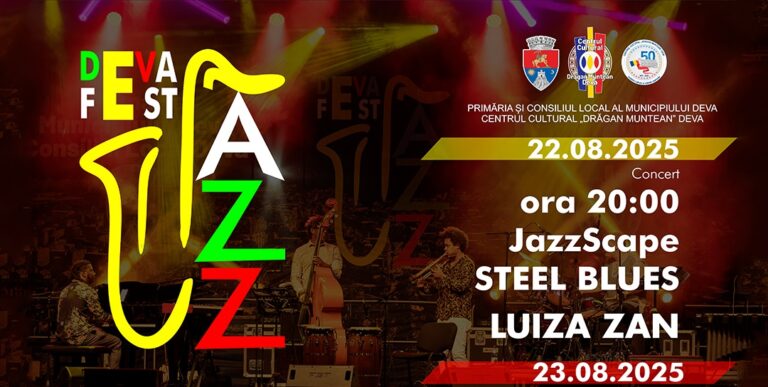 Deva pulsează în ritm de jazz în august! Trei seri de muzică, artă și vibrații creative la Deva JAZZ FEST