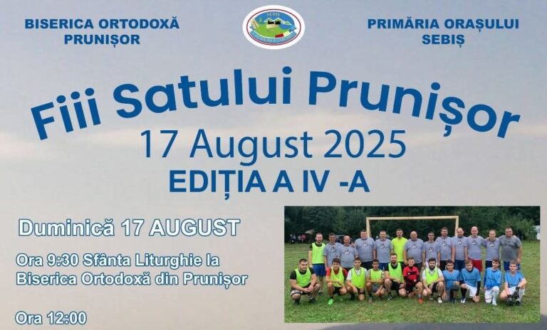 Fiii Satului Prunișor, ediția a IV-a – Tradiție, credință și voie bună în 17 august