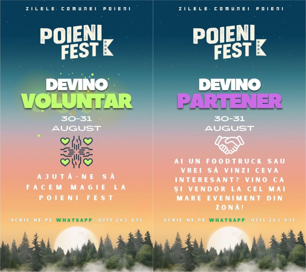 Poieni Fest 2025: Primăria caută parteneri și voluntari pentru sărbătoarea comunei