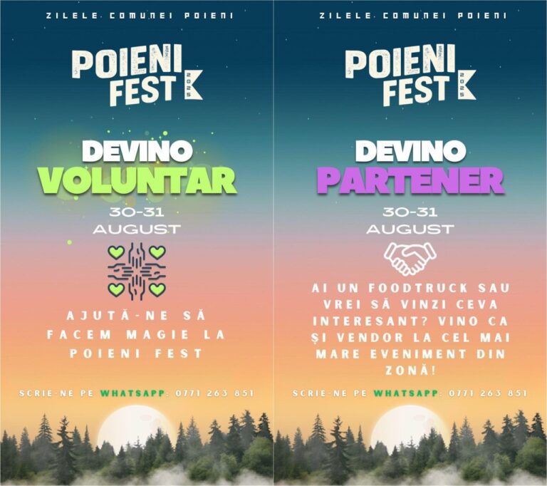 Poieni Fest 2025: Primăria caută parteneri și voluntari pentru sărbătoarea comunei