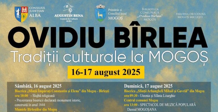 „Ovidiu Bîrlea – Tradiții culturale la Mogoș”, o manifestare dedicată patrimoniului etnografic și spiritual al Munților Apuseni