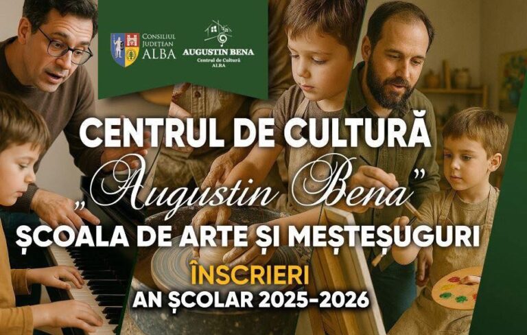 Înscrieri la Școala de Arte și Meșteșuguri a Centrului de Cultură „Augustin Bena” Alba pentru anul școlar 2025-2026