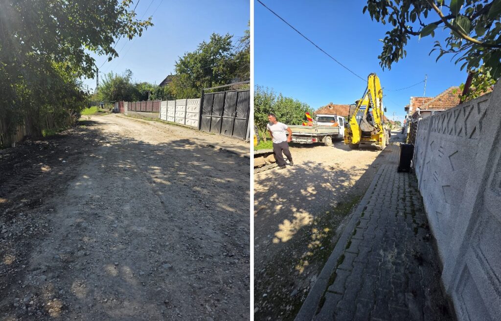 Lucrările de canalizare menajeră avansează pe mai multe străzi din Teiuș