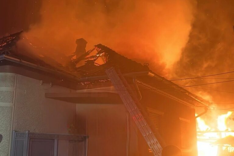Incendiu puternic la Dieci: O anexă gospodărească și acoperiș au fost distruse!