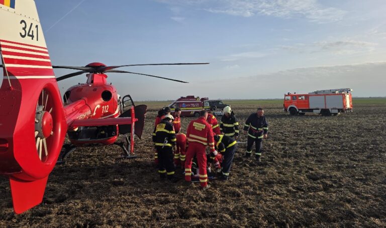 Accident cu ATV în zona Nădlac: Un bărbat de aproximativ 40 de ani, transportat la spital cu elicopterul SMURD!