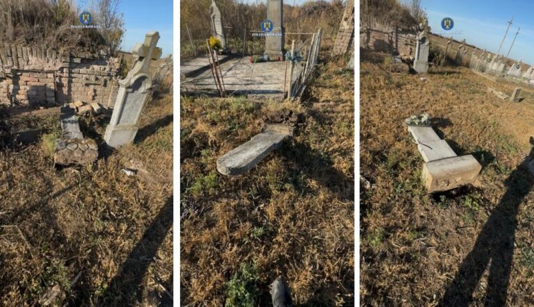 Nu le-a fost frică de Dumnezeu: Mai multe morminte au fost distruse în cimitirul din Pilu din județul Arad!