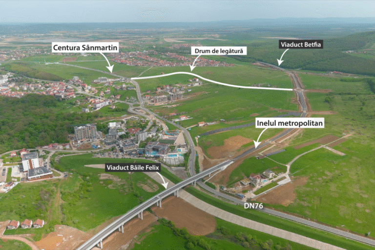 Strat final de asfalt la drumul de legătură între Inelul Metropolitan și Centura Sânmartin