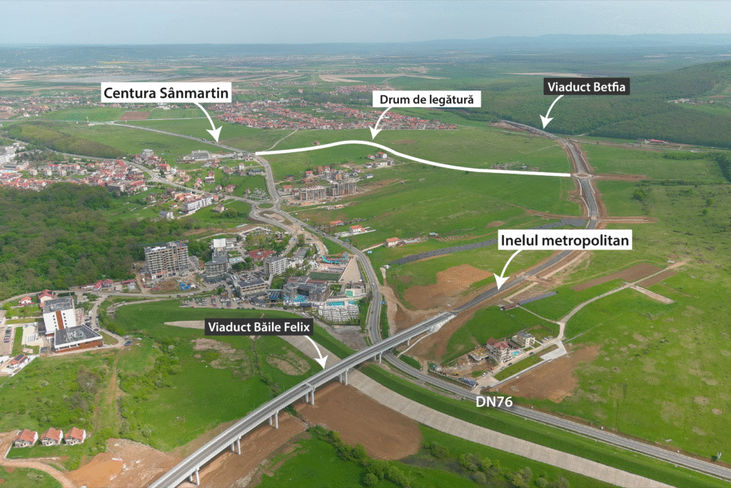 Strat final de asfalt la drumul de legătură între Inelul Metropolitan și Centura Sânmartin