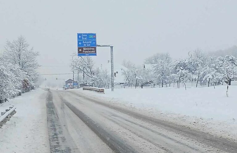 Baia de Criș – Brad, pe DN76: Se circulă în condiții de iarnă, dar se circulă!