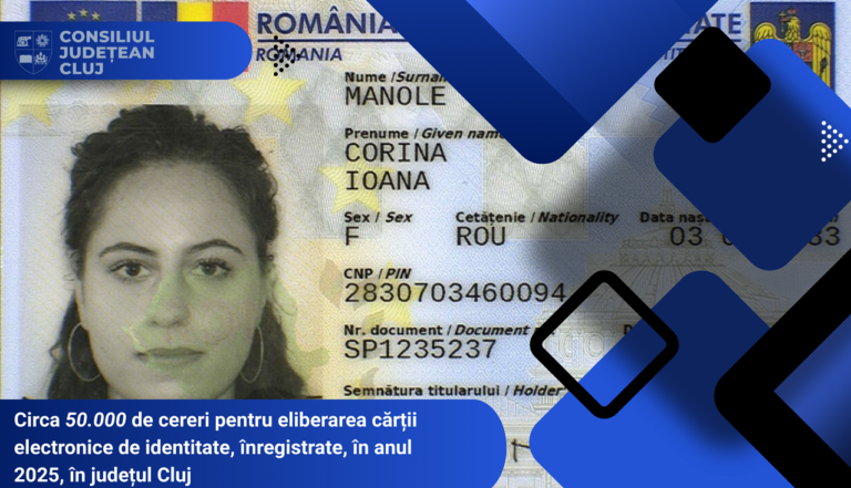 Circa 50.000 de cereri pentru eliberarea cărții electronice de identitate, înregistrate, în anul 2025, în județul Cluj 