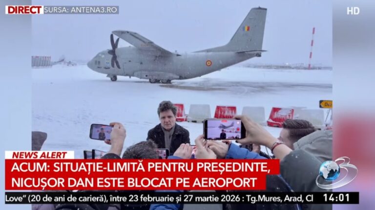 Președintele Nicușor Dan, blocat pe aeroportul din Paris din cauza ninsorilor abundente. Ceilalți șefi de stat au decolat din Franța!
