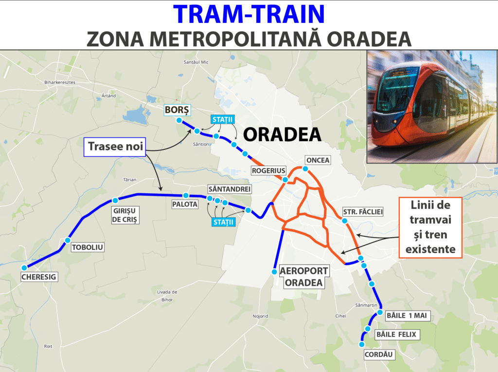 Bihor „China României” la infrastructură: A fost lansată licitația pentru achiziția a 14 vehicule tram-tren! 100 milioane de euro sunt puși la bătaie!
