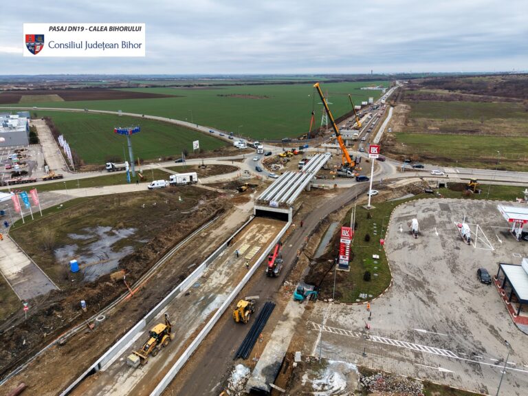 50% stadiul lucrărilor la pasajul rutier suprateran de la ieșirea din Oradea spre Satu Mare
