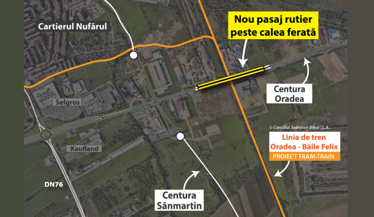 Încep lucrările la pasajul rutier de pe Centura Oradea, necesar în proiectul tram-tren