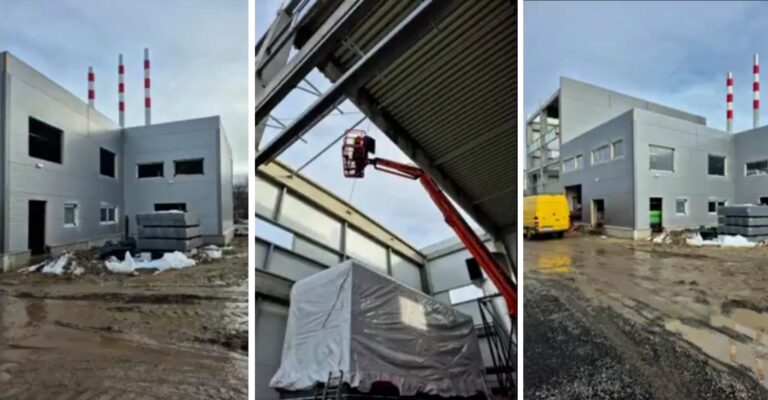 Lucrările la noua centrală termică din Brad, reluate în ianuarie. Cazacu: „Au fost aduse echipamente, cazanul pe biomasă a venit din Italia, s-au montat ferestre și uși!”