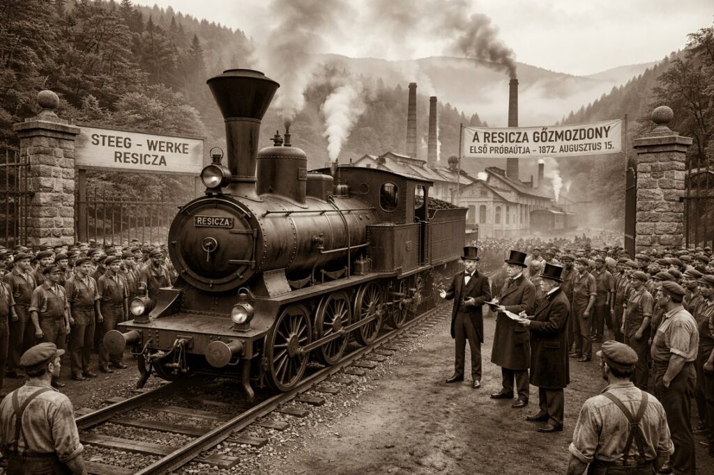 Prima locomotivă cu abur construită integral în Ardeal, un monstru de fier de 28 de tone proiectat pentru liniile industriale înguste și curbele strânse ale Banatului montan!