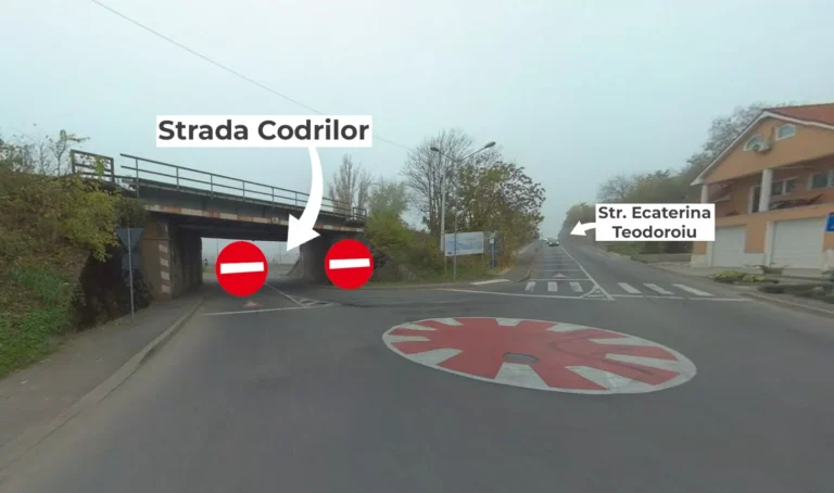 Circulația închisă temporar pe strada Codrilor din Oradea sub pasajul feroviar