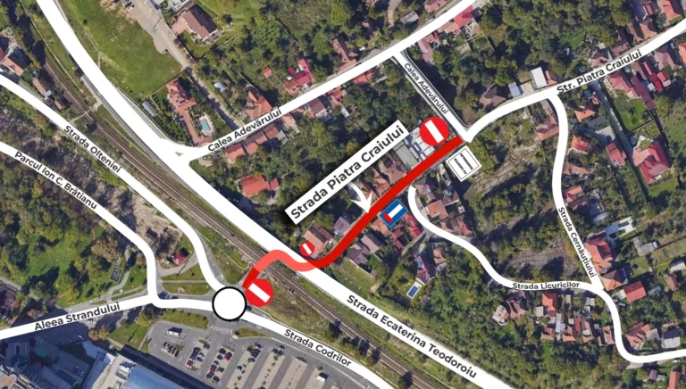Restricții de circulație în Oradea: strada Piatra Craiului, închisă temporar pentru lucrări la pasajul feroviar