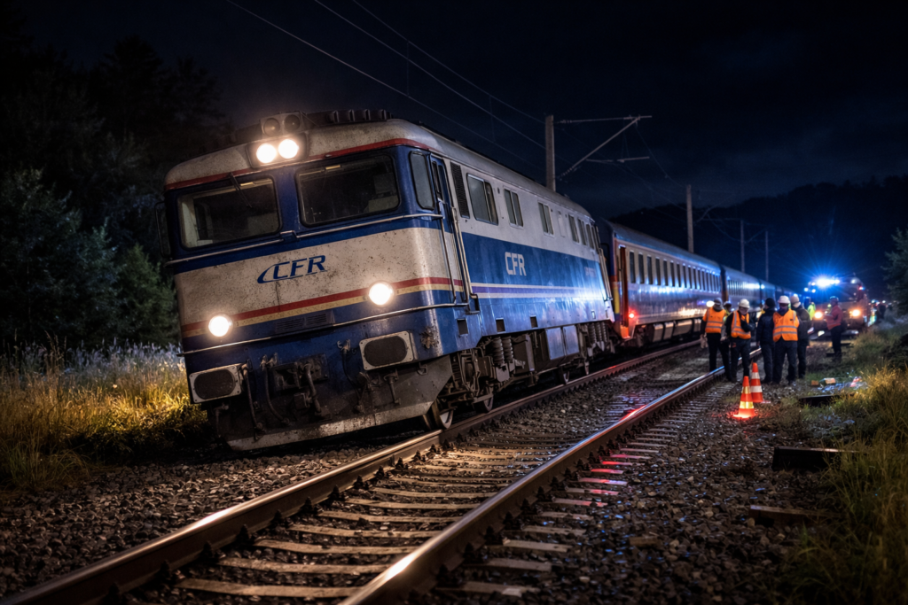Circulație feroviară blocată între Hunedoara și Timiș, după deraierea unei locomotive
