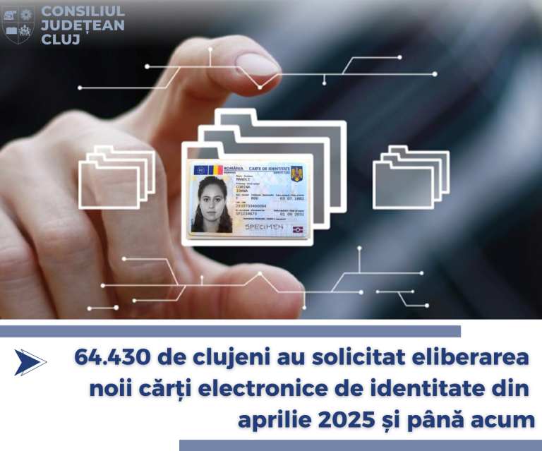  64.430 de clujeni au solicitat eliberarea noii cărți electronice de identitate din aprilie 2025 și până acum 