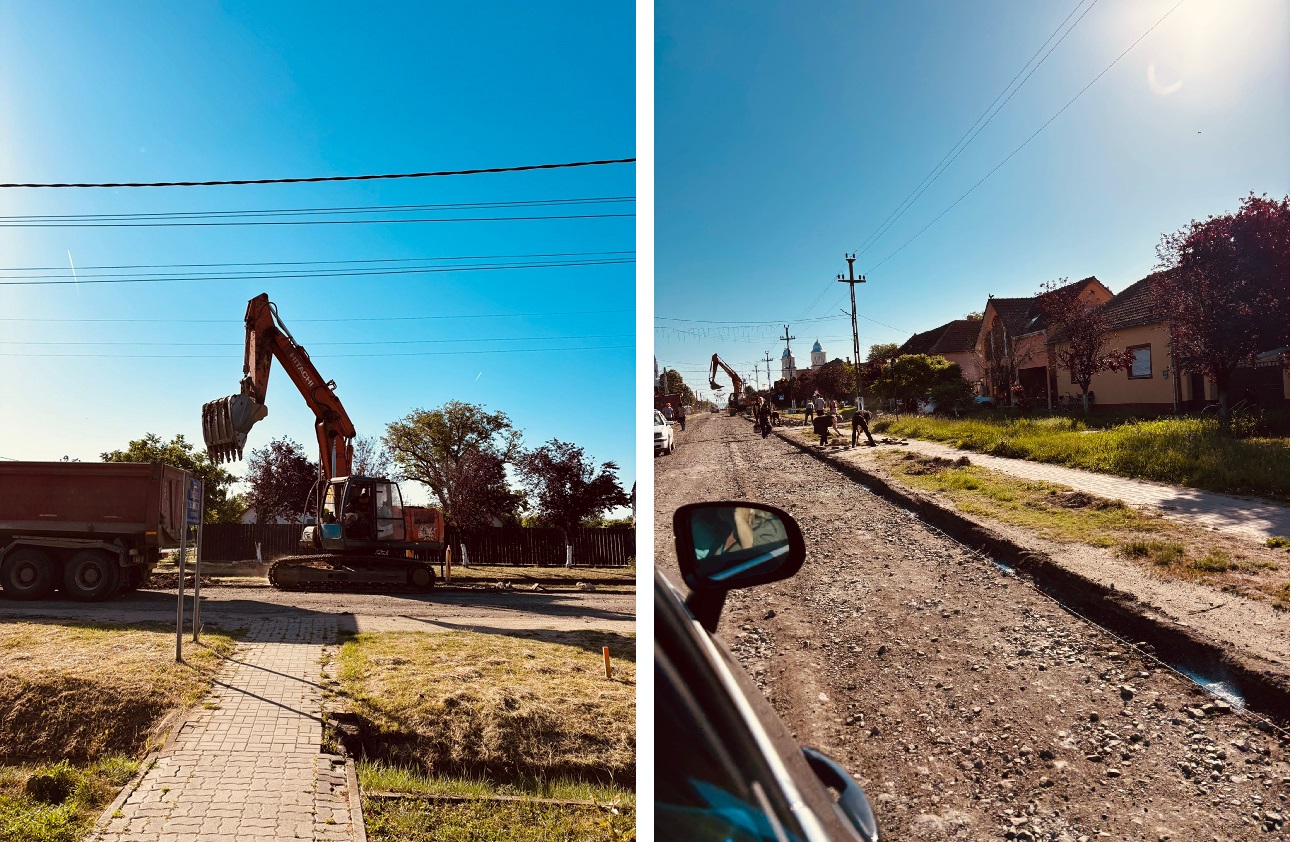 Lucrări în ritm alert pe șantierul din Cermei, nodul central al modernizării drumurilor din nordul județului Arad