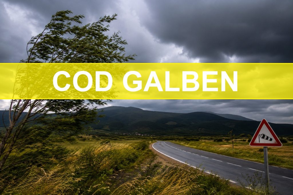 Cod galben de vânt puternic în Cluj, Alba și Hunedoara. Rafalele pot ajunge la 90 km/h în zonele montane
