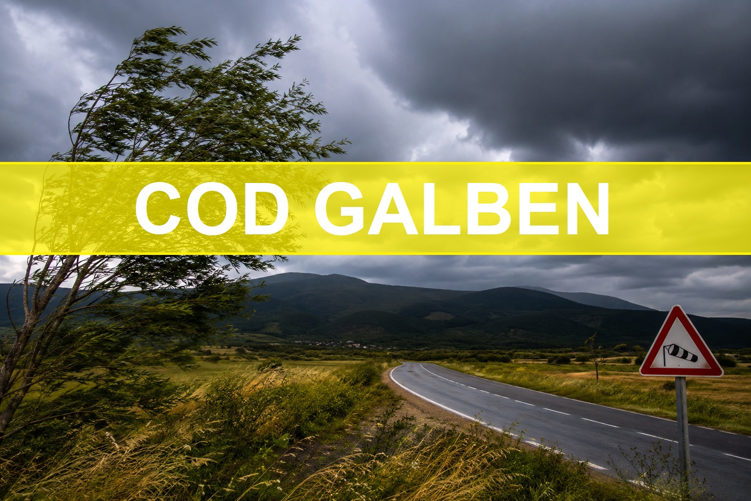 Cod galben de vânt puternic în Cluj, Alba și Hunedoara. Rafalele pot ajunge la 90 km/h în zonele montane