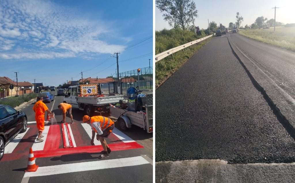 Lucrări pe mai multe drumuri județene din Arad. Reparații, marcaje rutiere și defrișări pentru creșterea siguranței traficului