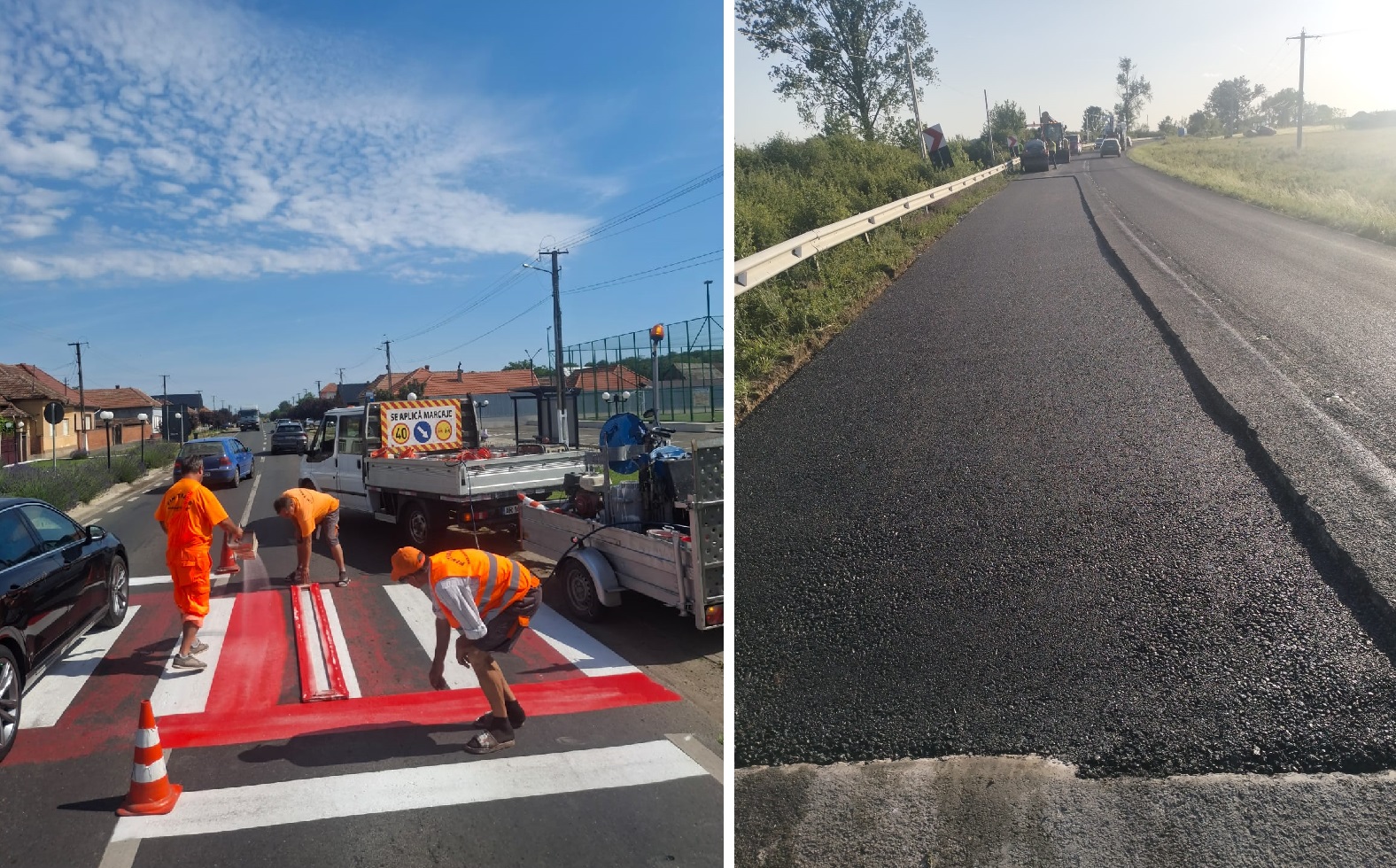 Lucrări pe mai multe drumuri județene din Arad. Reparații, marcaje rutiere și defrișări pentru creșterea siguranței traficului